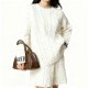 Women's Letter Cuff Cable Knit Sweater