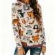 Women's Zoo Animal Cartoon Print Long Sleeve Top