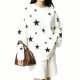 Women's Black Star Print Cozy Knit Sweater