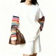 Women's Colorful Striped Sleeve Oversized Knit Sweater
