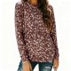 Women's Burgundy Ditsy Floral Peplum Long Sleeve Top